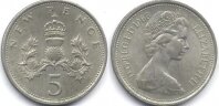 5 пенсов 1968 Cu-Ni